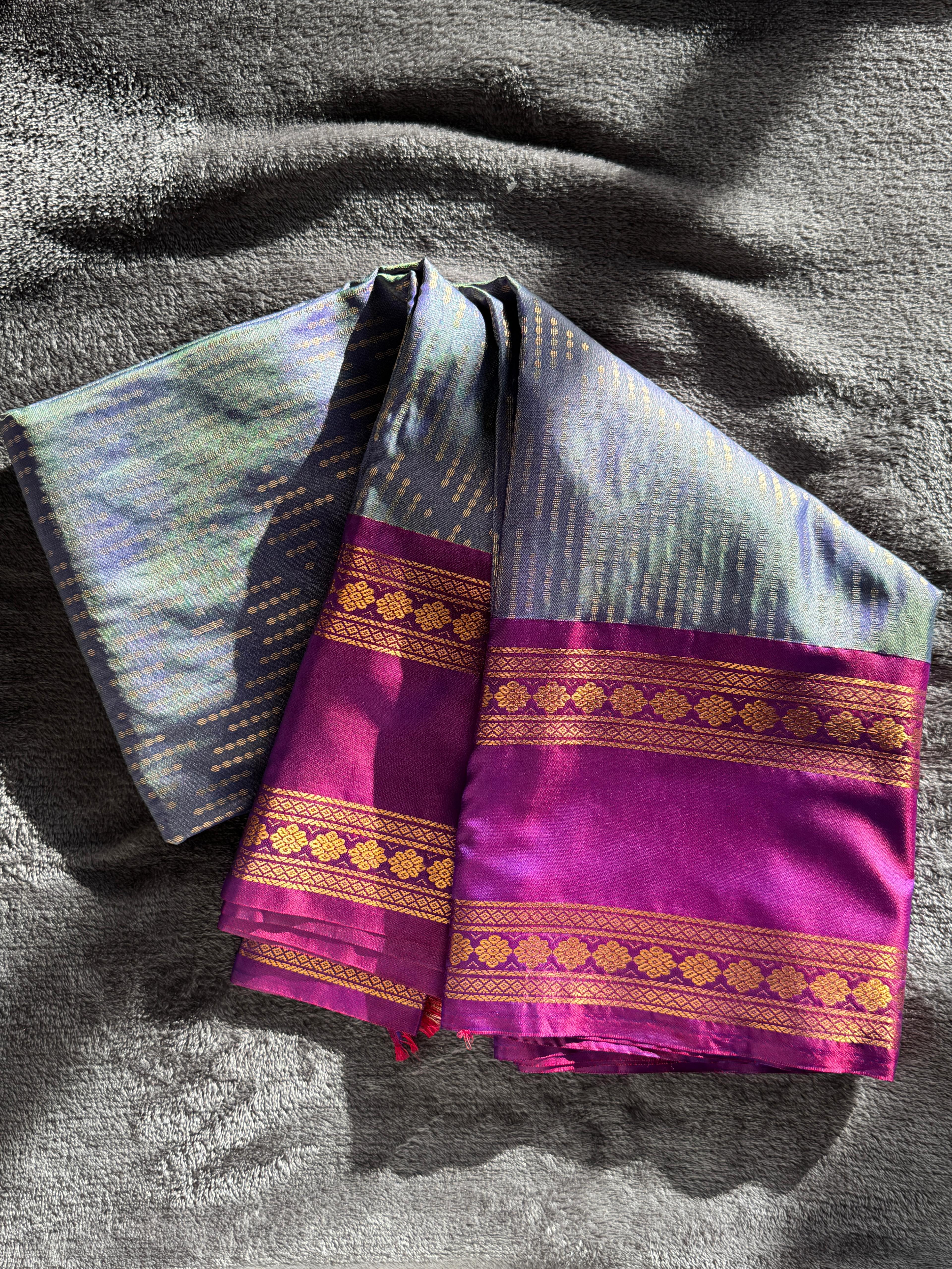 Midnight Muse – Violet & Magenta Zari Elegance