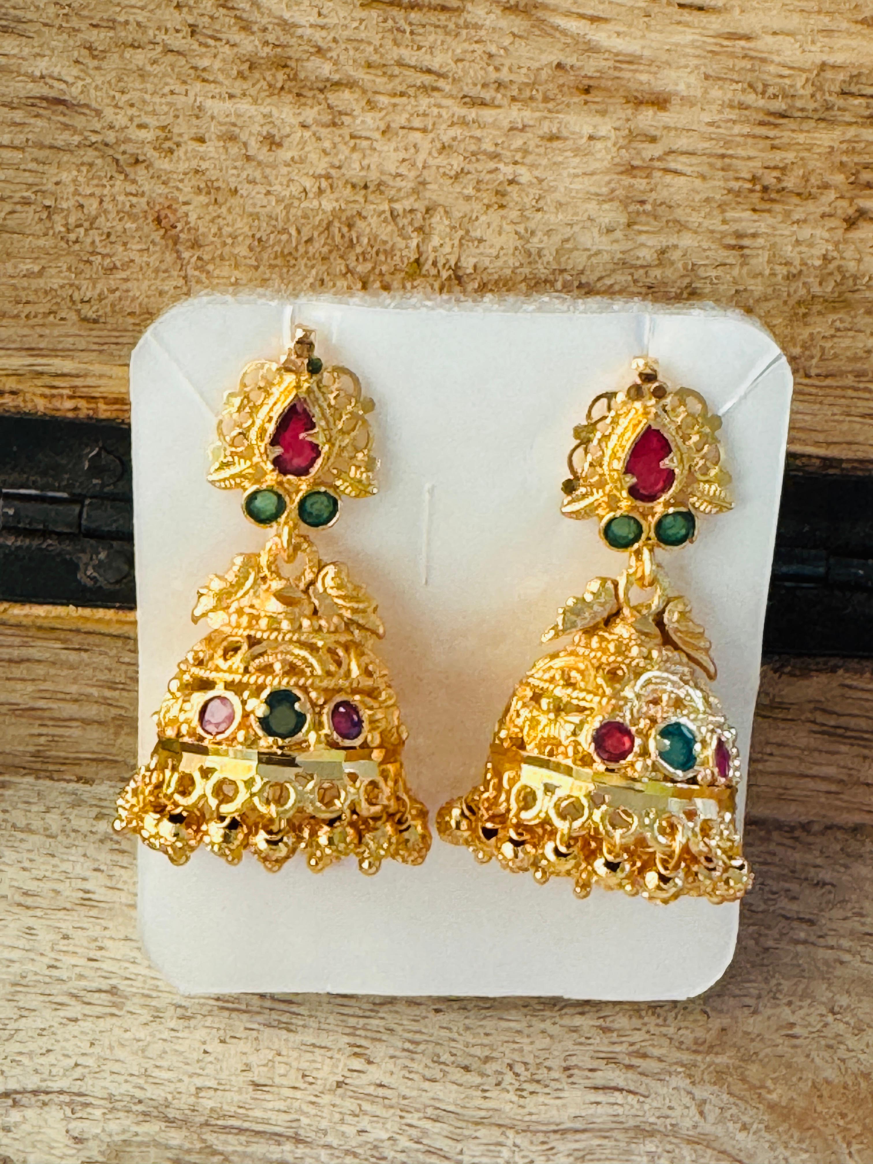 Royal Drape – Stone Jhumkas